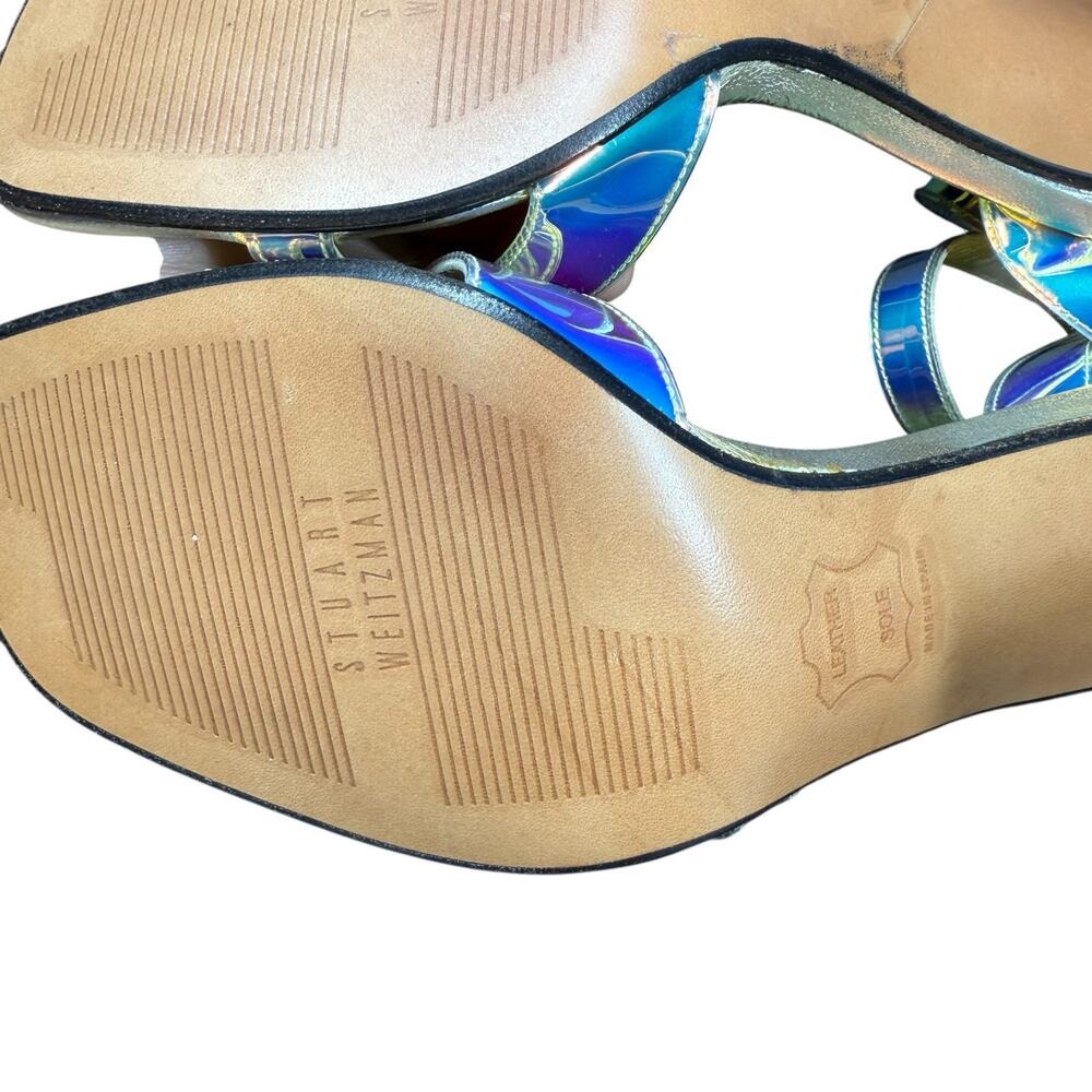 Stuart Weitzman Vintage Monami Mystic Vinyl Iridescent Holographic Heels 7.5 - Picture 9 of 14